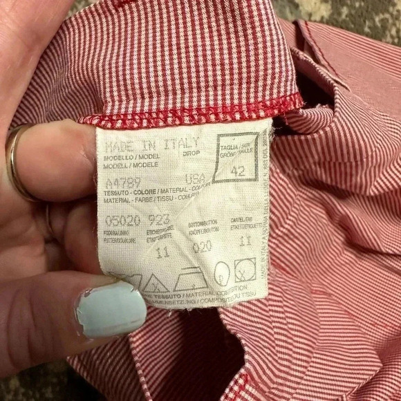 PESERICO Red and White Capri Cropped Pants Size 6 - Picture 5 of 5